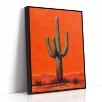 Lone Saguaro Against Desert Flame