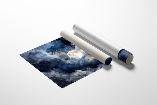 Moonlight Dances Through Storm Clouds