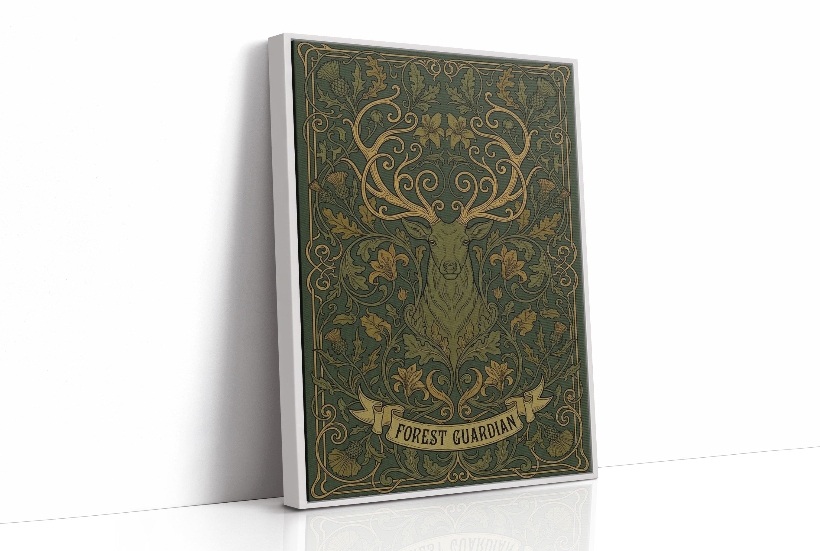Forest Guardian: Art Nouveau Stag Pattern
