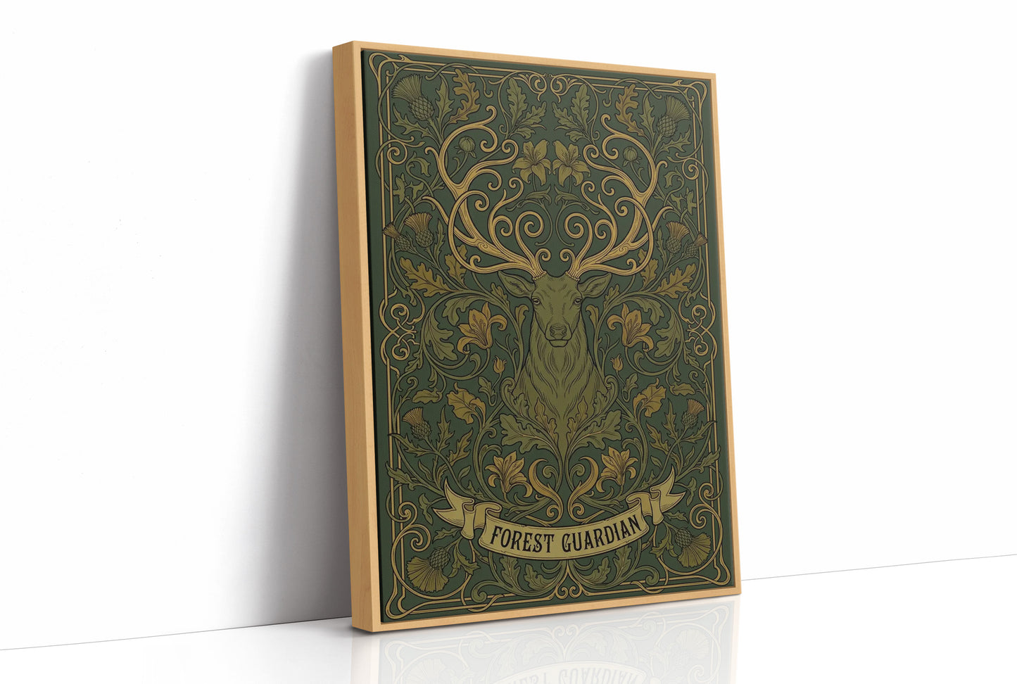 Forest Guardian: Art Nouveau Stag Pattern