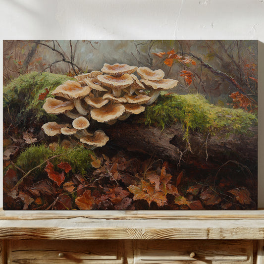 Autumn Mushrooms Dance Among Leaves