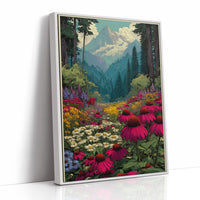 Wildflower Vista: Retro National Park Poster