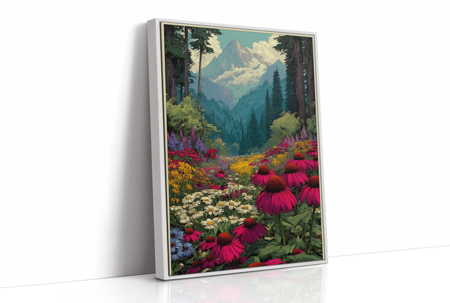 Wildflower Vista: Retro National Park Poster
