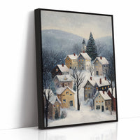 Snow Falls On Winter's Quiet Village
