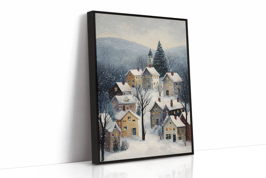 Snow Falls On Winter's Quiet Village