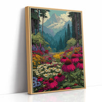 Wildflower Vista: Retro National Park Poster