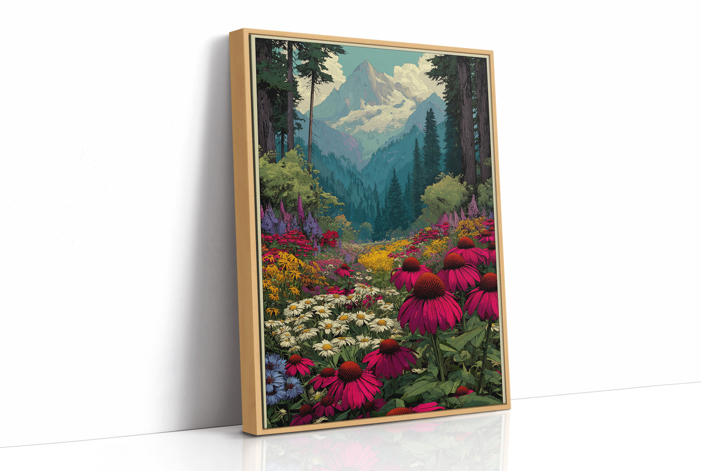 Wildflower Vista: Retro National Park Poster