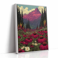Alpenglow Meadow: Retro National Park Poster