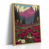Alpenglow Meadow: Retro National Park Poster