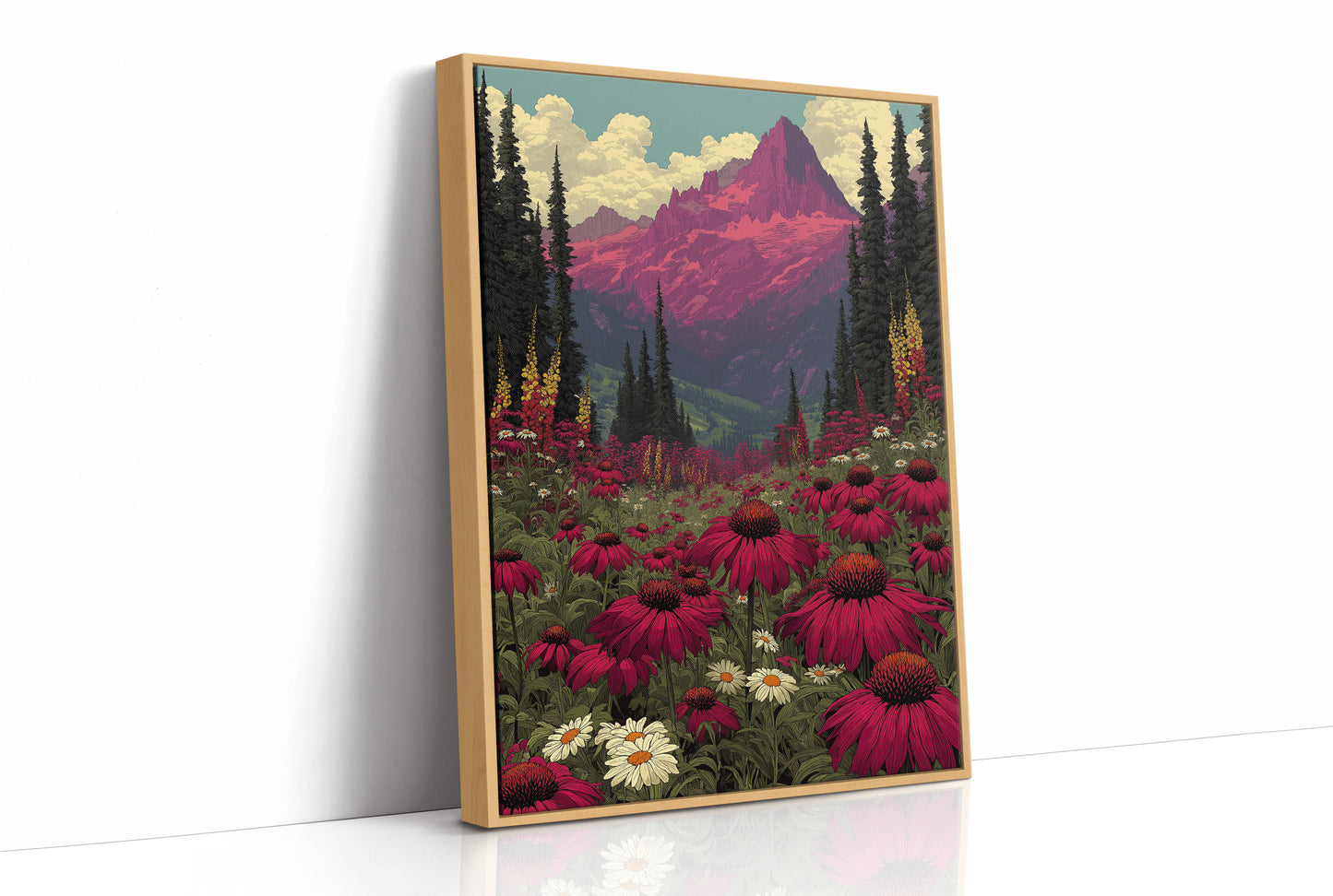 Alpenglow Meadow: Retro National Park Poster