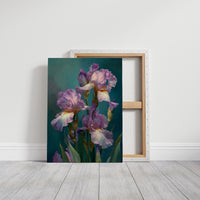 Soft Irises in Teal Light