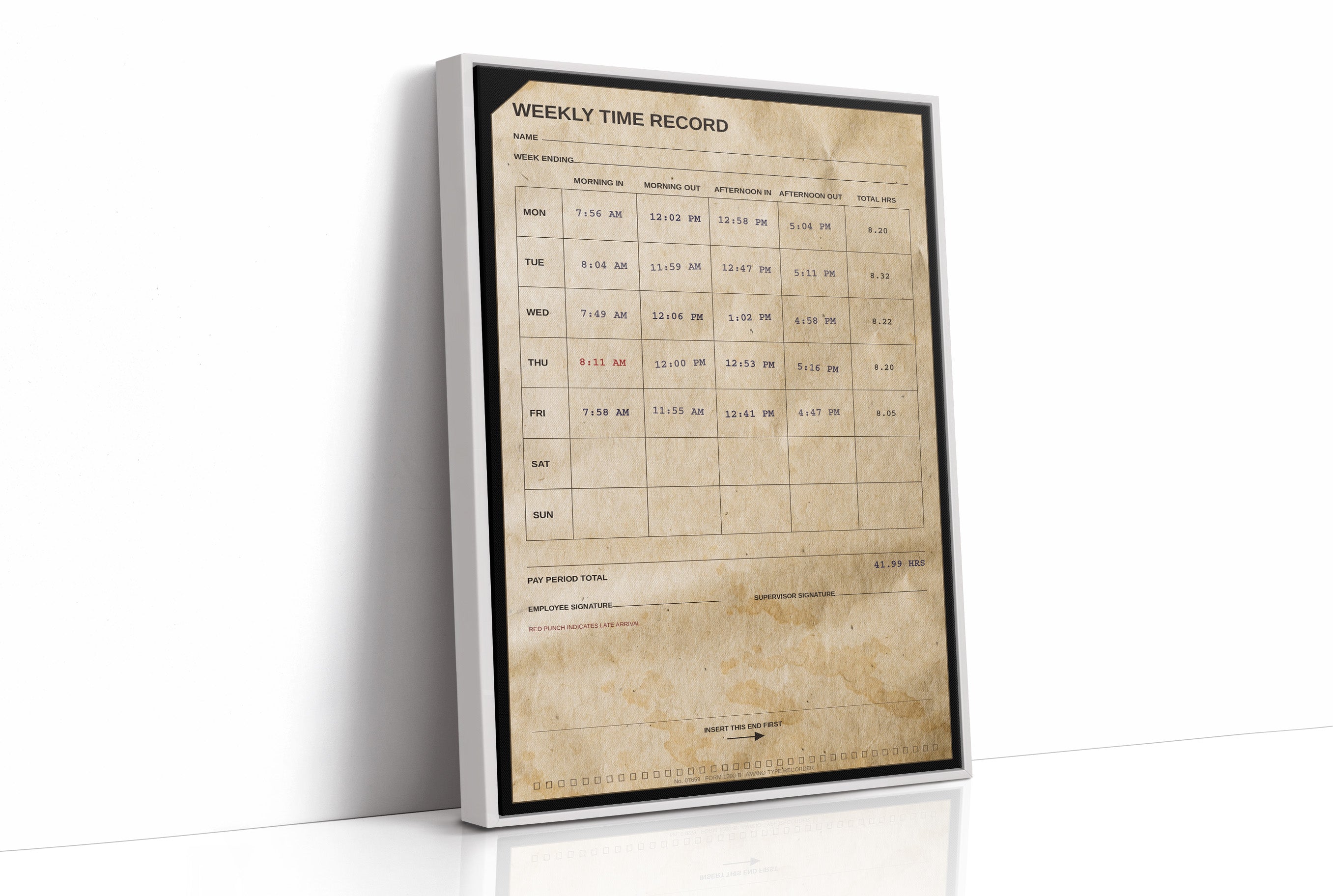 Clocked In: Weekly Time Record Print