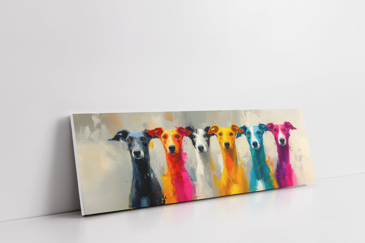 Colorful Greyhounds In Modern Pop Style