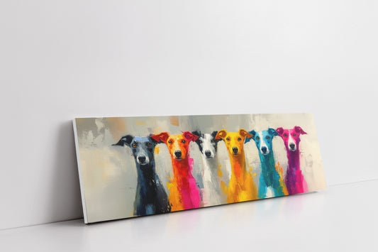 Colorful Greyhounds In Modern Pop Style