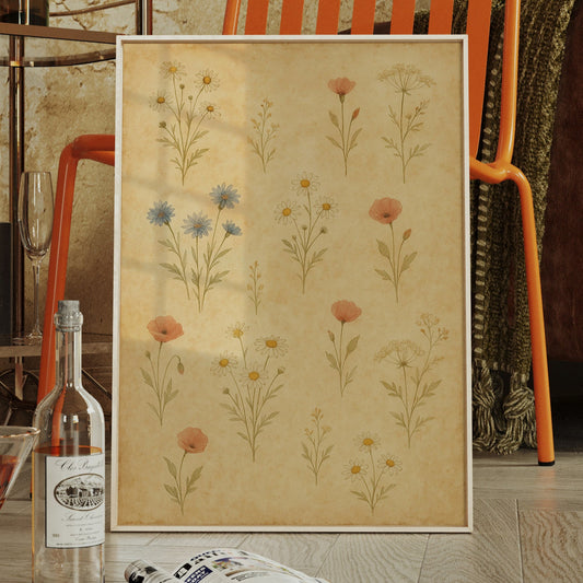 Vintage Wildflower Watercolor Print