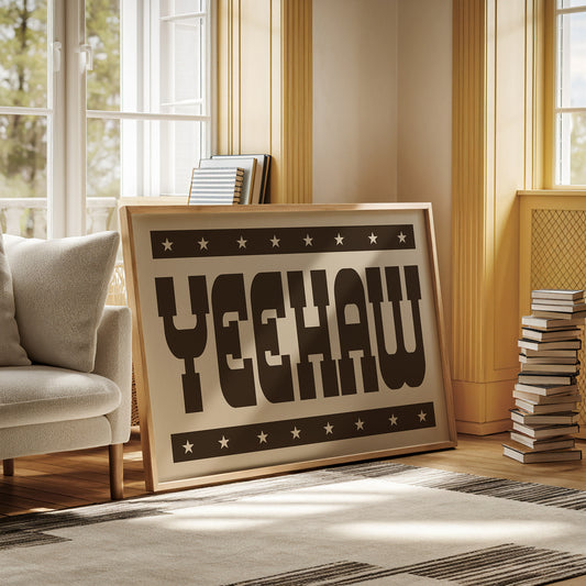 Bold Yeehaw Western Star Print