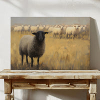 Black Sheep Leads Golden Meadow