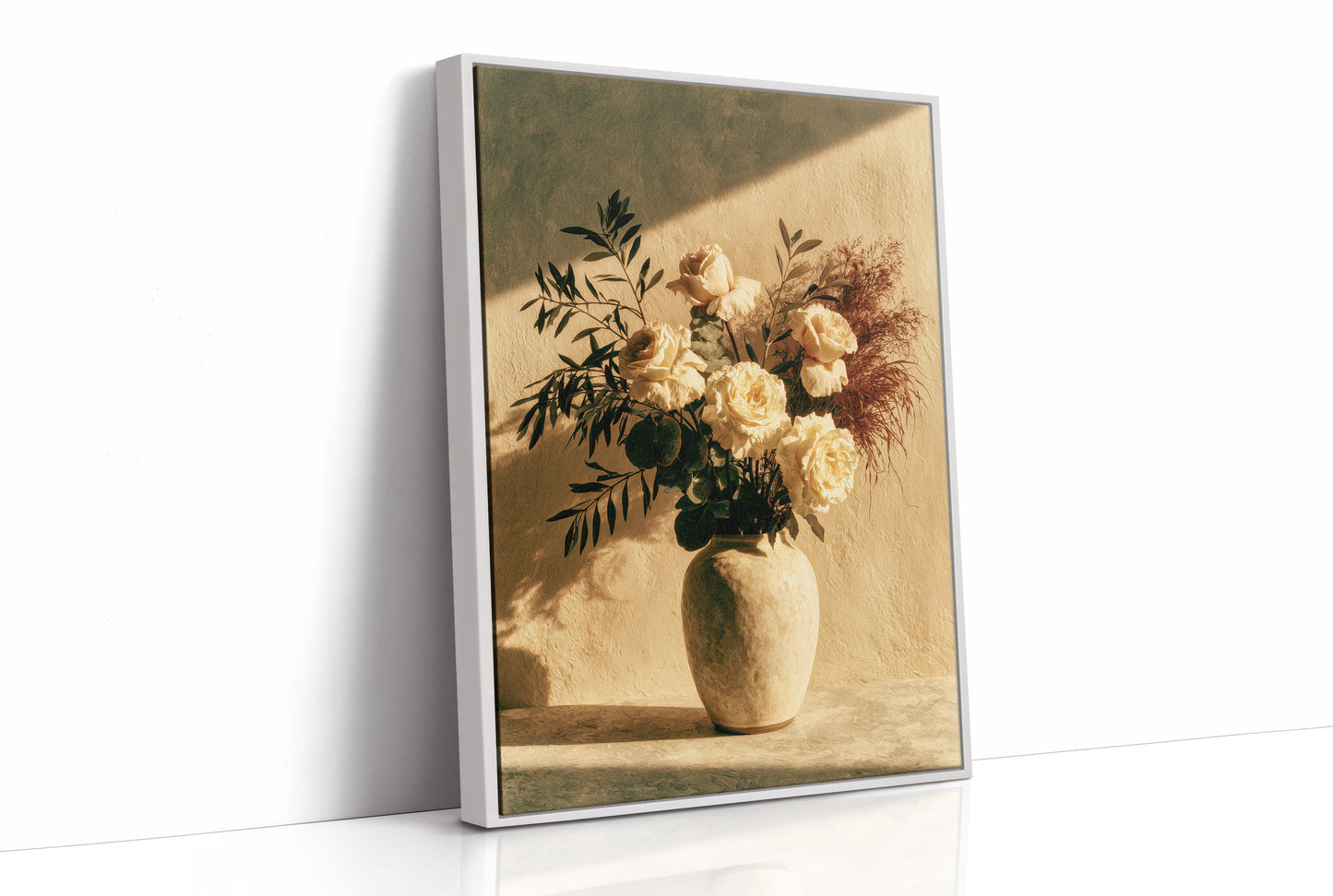 Cream Roses in Golden Shadow