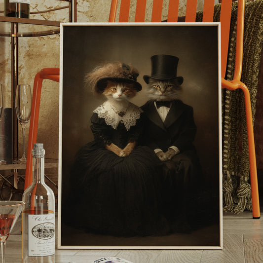 Feline Elegance in Vintage Attire