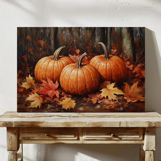 Autumn's Orange Glow Among Leaves