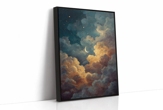 Crescent Rests Among Golden Clouds