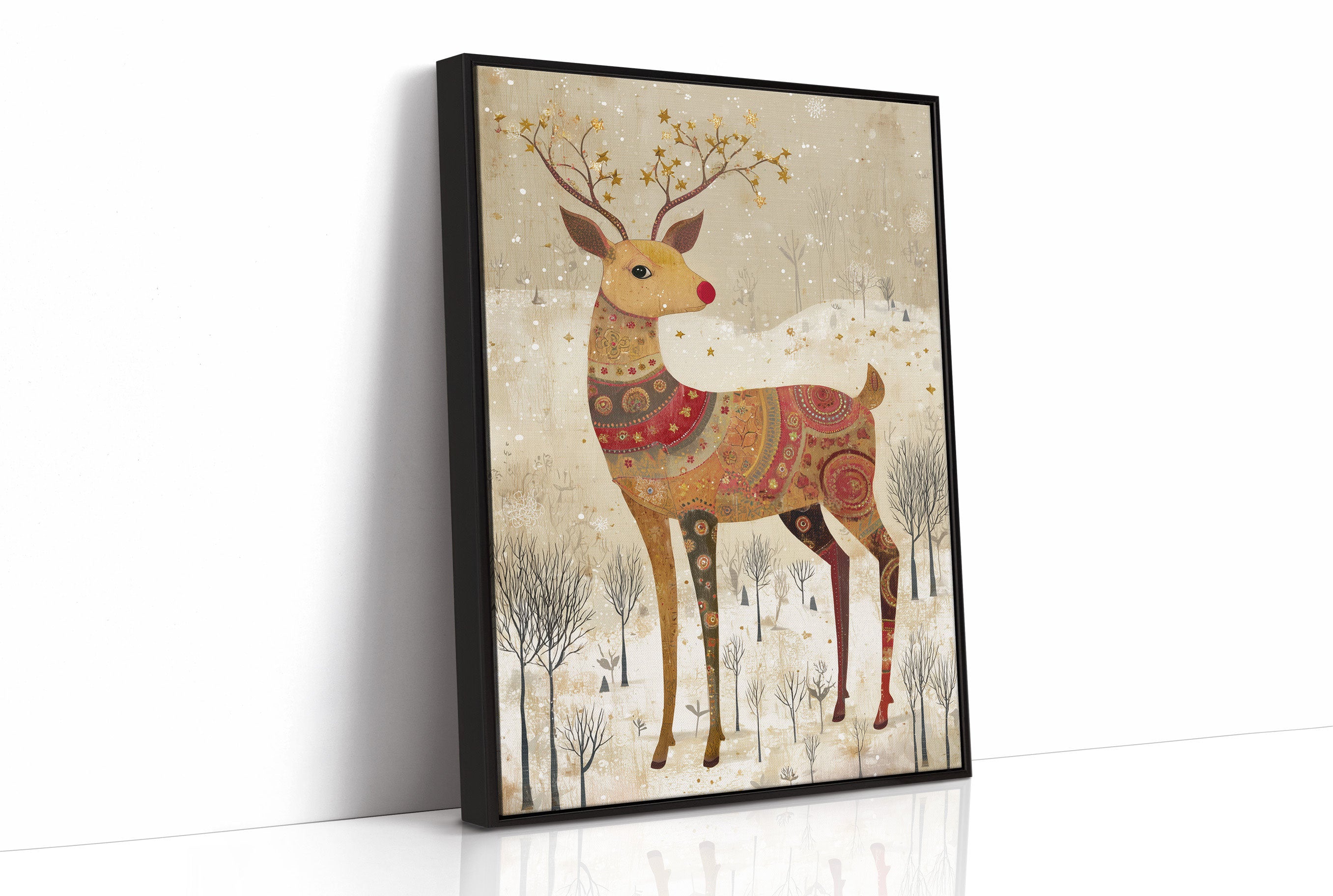Reindeer Tales In Golden Patterns