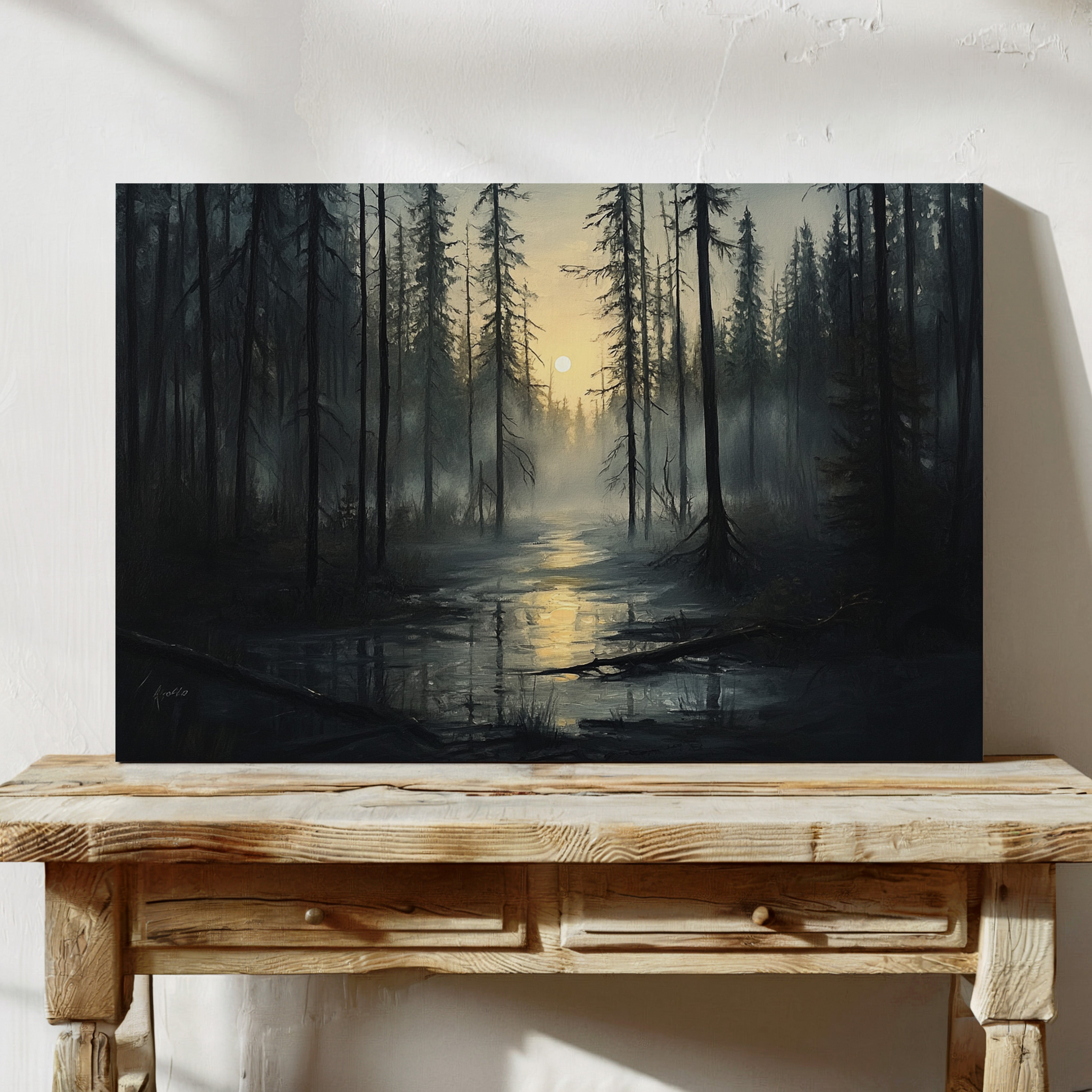 Ancient Pines Hold Moonlit Waters