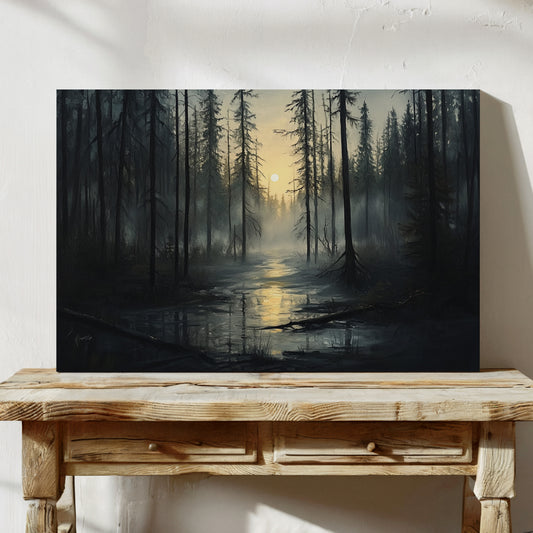 Ancient Pines Hold Moonlit Waters
