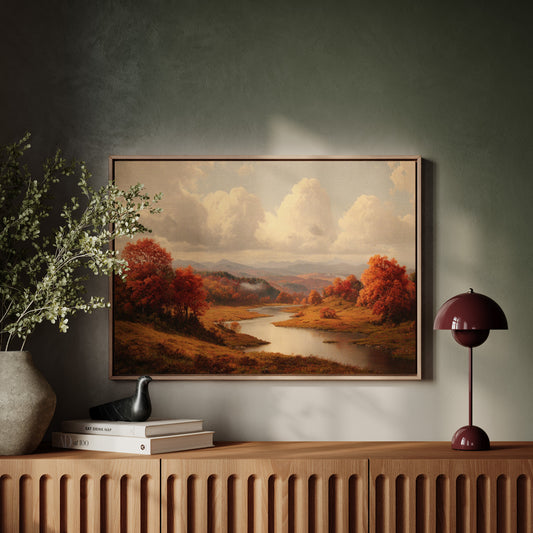 Autumn's Embrace Over Still Waters