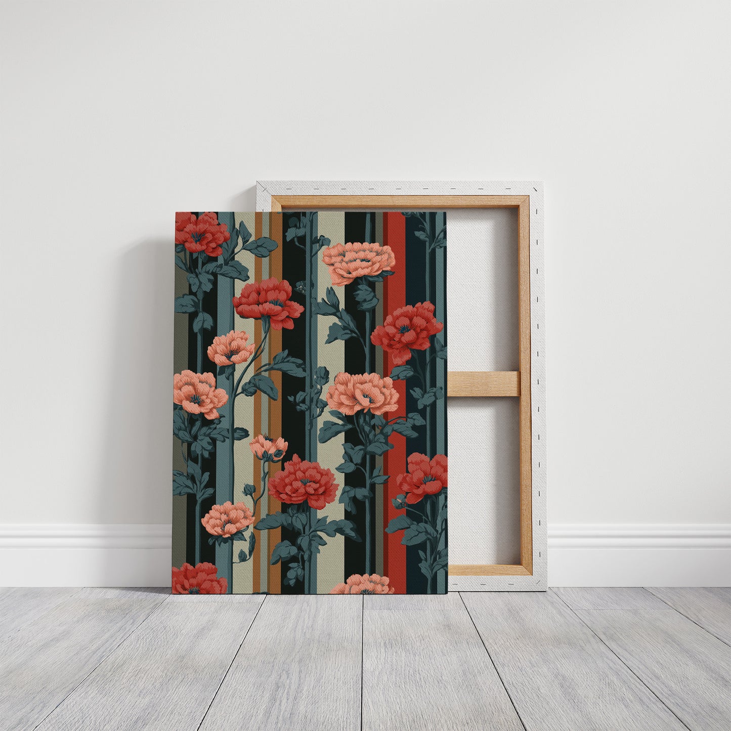 Peonies Don't Mind the Stripes