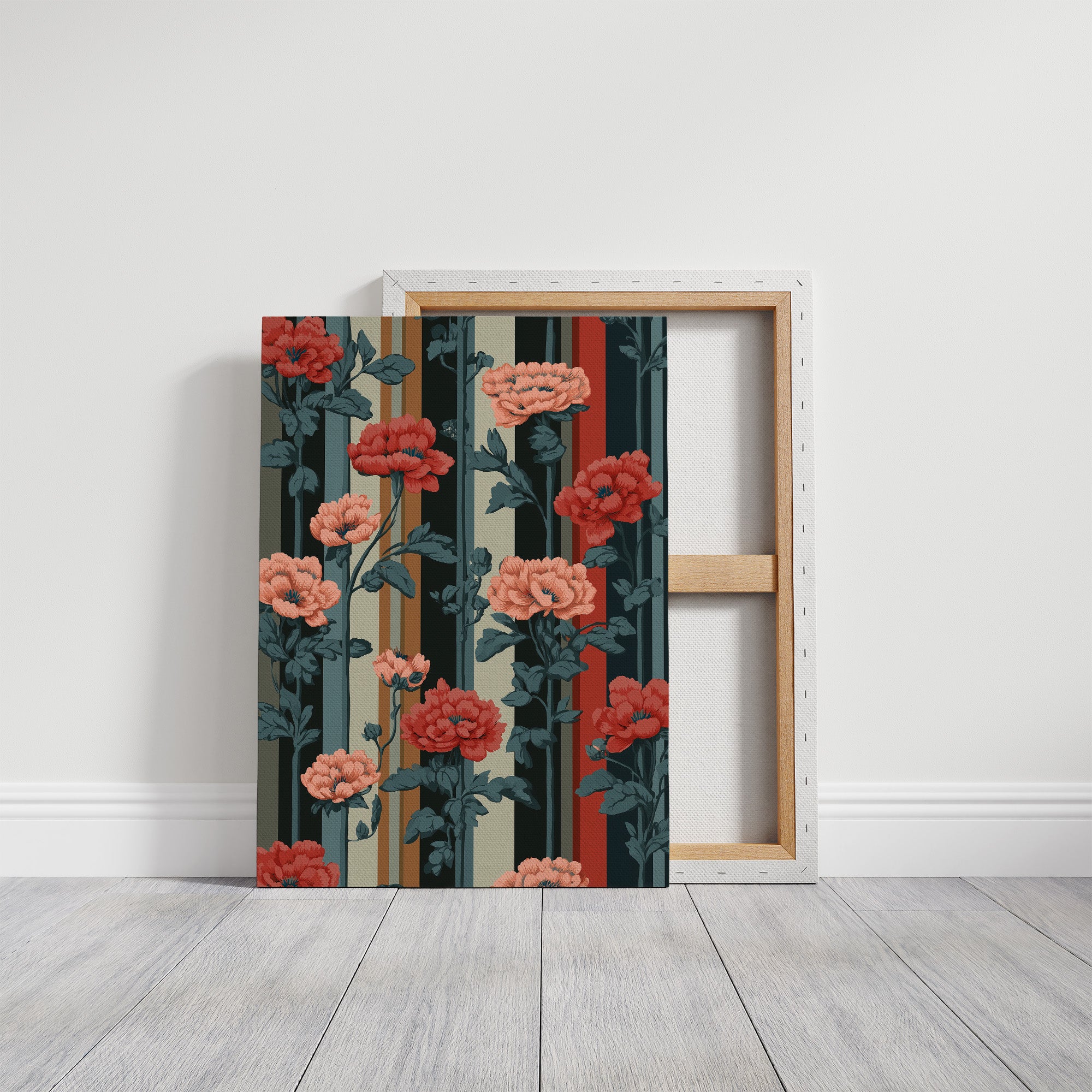Peonies Don't Mind the Stripes