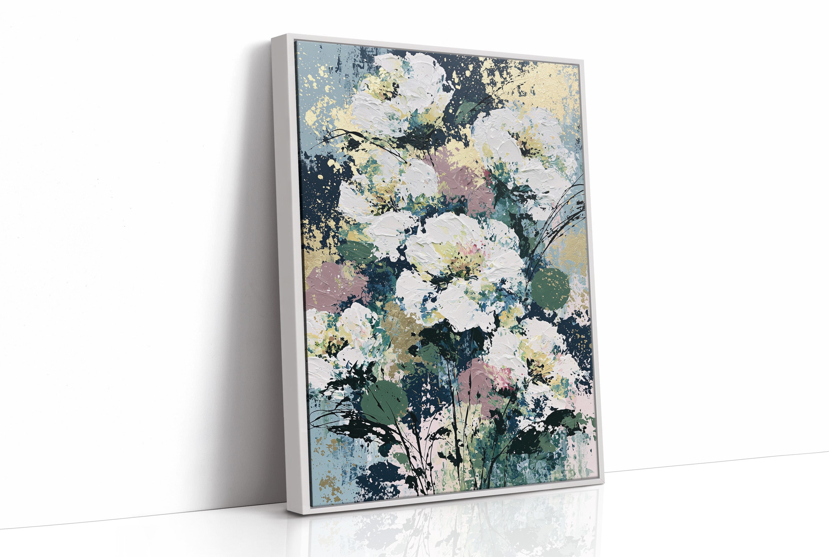 White Peonies in Sage & Slate