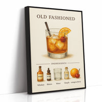 Old Fashioned Cocktail Recipe Art Print