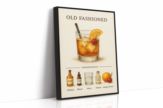 Old Fashioned Cocktail Recipe Art Print