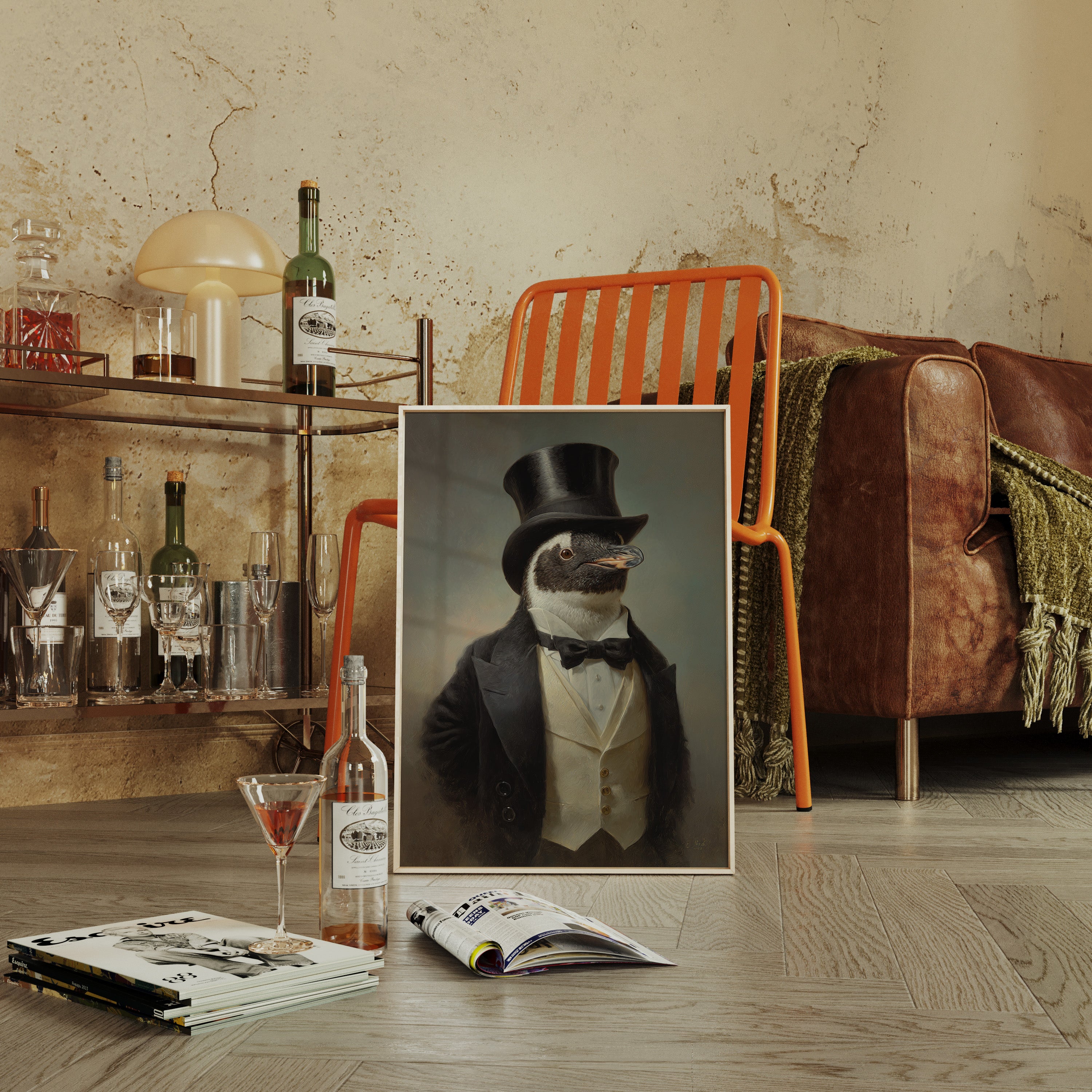 Dapper Penguin in Formal Attire