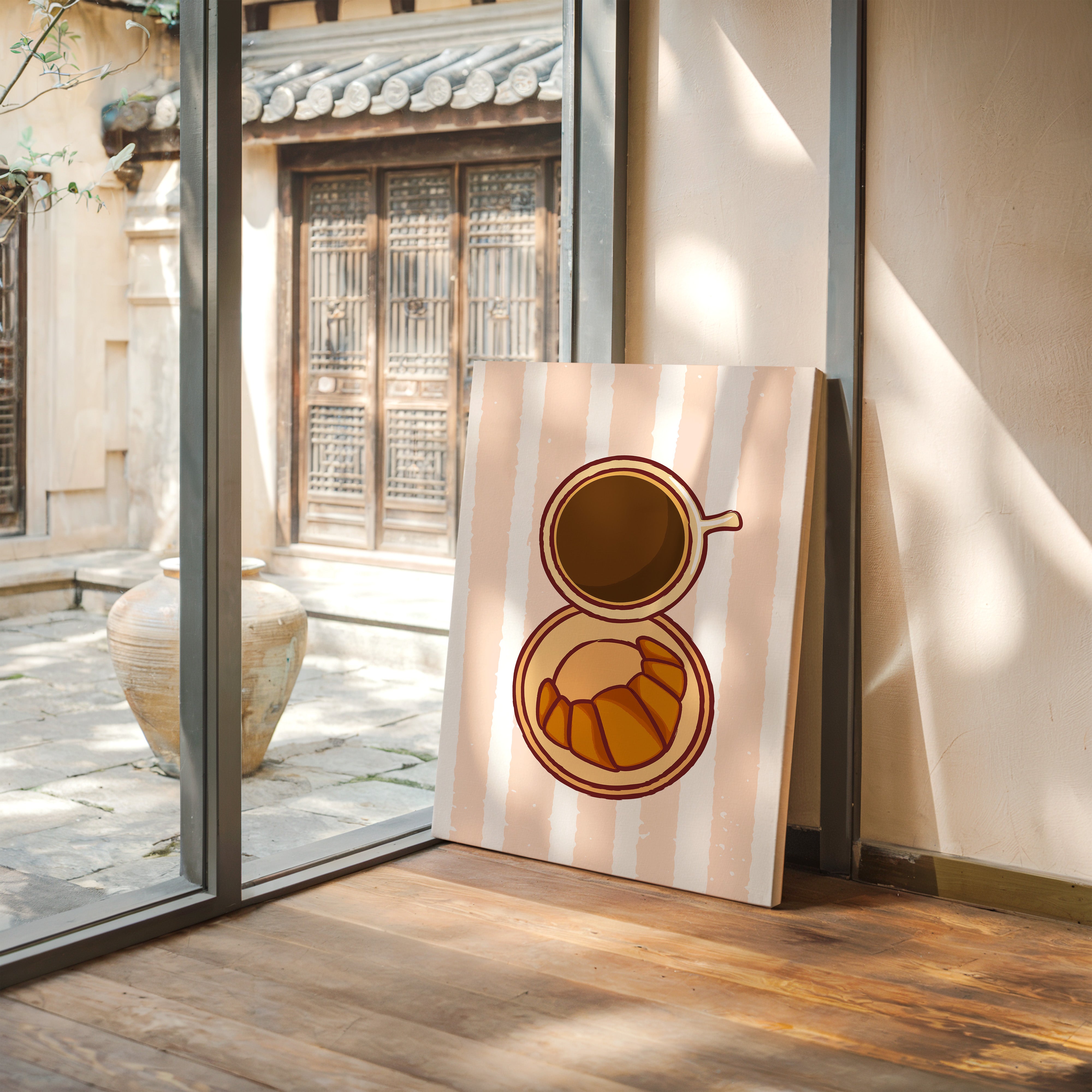 Morning Light Greets Fresh Croissant