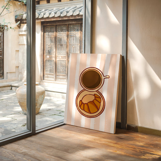 Morning Light Greets Fresh Croissant