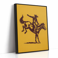 Vintage Rodeo Cowboy Silhouette Print
