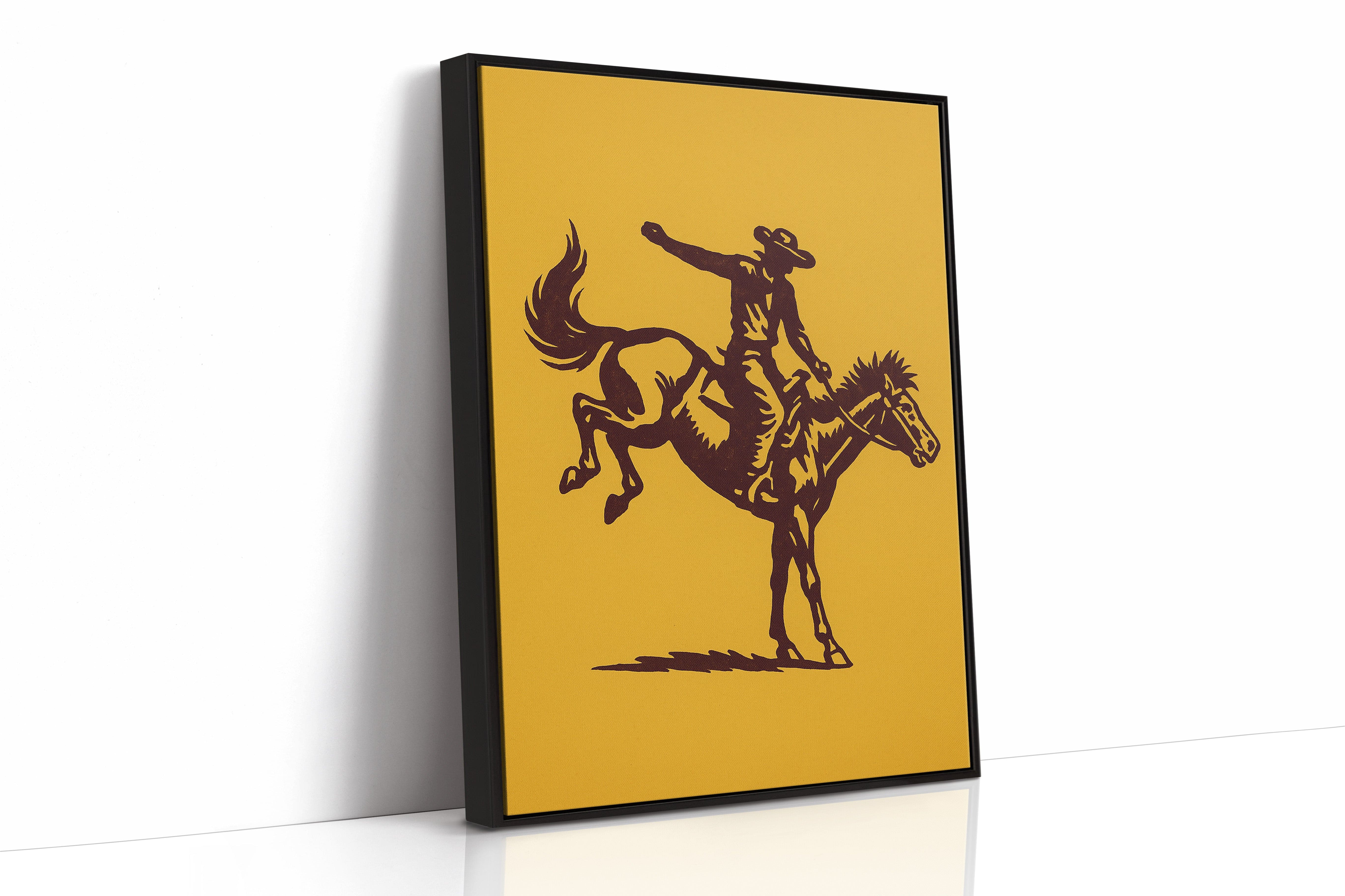Vintage Rodeo Cowboy Silhouette Print