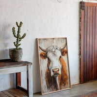 Sunset Longhorn on Weathered Wood