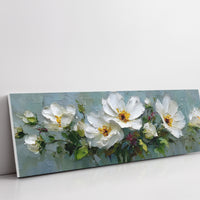 White Garden Blossoms In Soft Relief