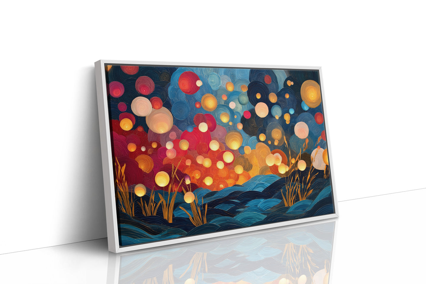 Fireflies Dance Above Midnight Waves