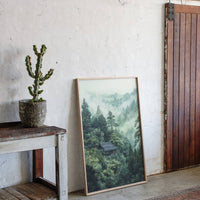 Mountain Temple Rests In Emerald Mist