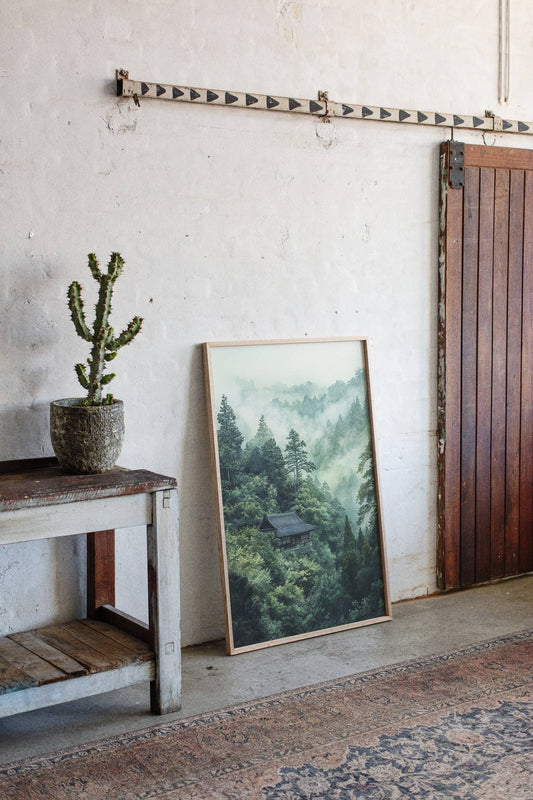 Mountain Temple Rests In Emerald Mist