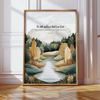 Be Still Autumn River Psalm Print