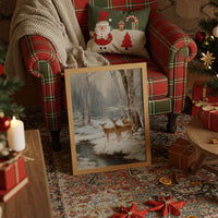 December Deer By Frozen Stream