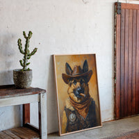 German Shepherd Sheriff in the Saddle