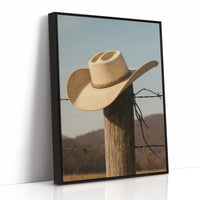 Cowboy Hat on Fence Post