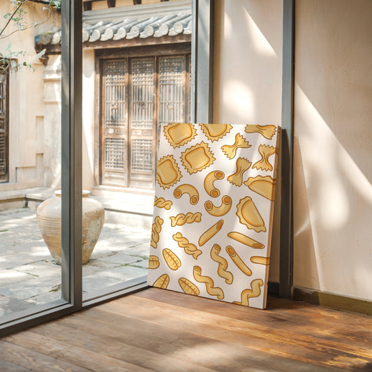 Pasta Shapes Dance In Golden Light