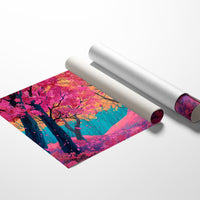 Cherry Blossoms Dance In Turquoise Light